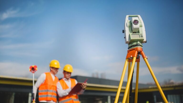 Professional surveyors conducting a land survey on a commercial construction site in Central Florida, ensuring accurate documentation and resolving potential zoning issues for multi-unit projects. Trust Survey Data Solutions for top-notch commercial survey services.